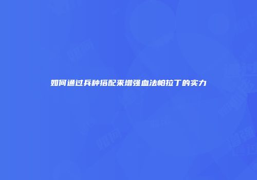 如何通过兵种搭配来增强血法帕拉丁的实力