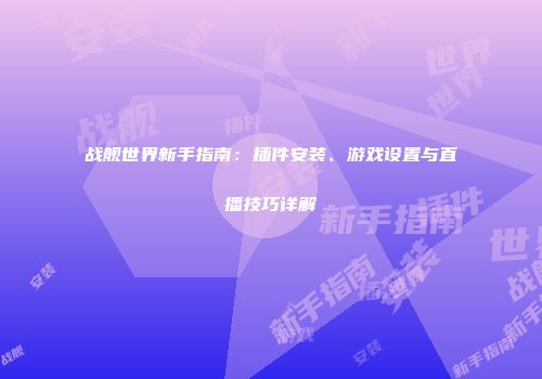 战舰世界新手指南：插件安装、游戏设置与直播技巧详解