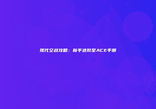 现代空战攻略：新手进阶至ACE手册