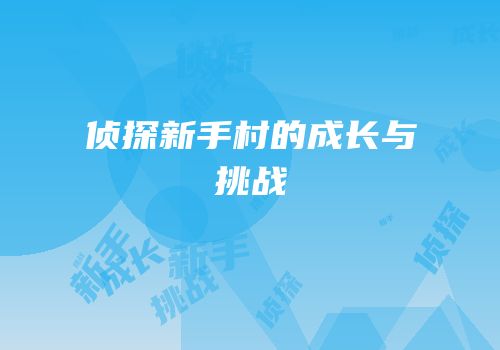 侦探新手村的成长与挑战