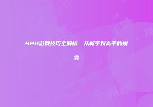 S2D游戏技巧全解析：从新手到高手的蜕变