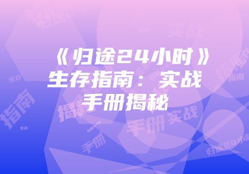 《归途24小时》生存指南：实战手册揭秘