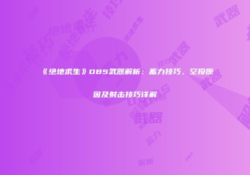 《绝地求生》DBS武器解析：蓄力技巧、空投原因及射击技巧详解