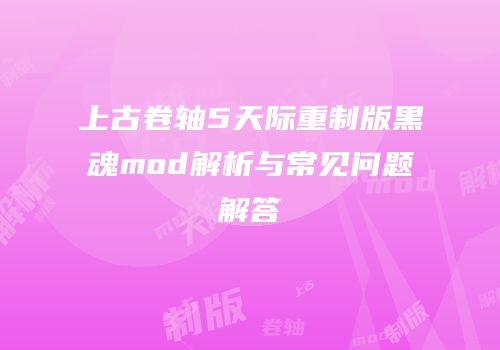 上古卷轴5天际重制版黑魂mod解析与常见问题解答