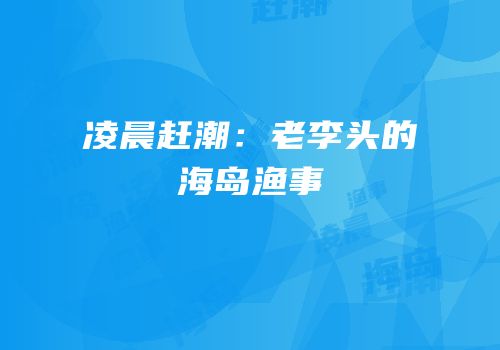 凌晨赶潮：老李头的海岛渔事