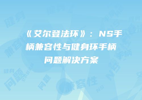 《艾尔登法环》：NS手柄兼容性与健身环手柄问题解决方案