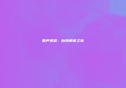 回声迷踪：自然解谜之旅