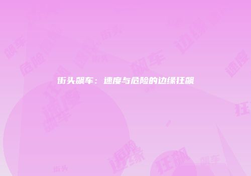 街头飙车：速度与危险的边缘狂飙