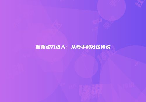 四驱动力达人：从新手到社区传说