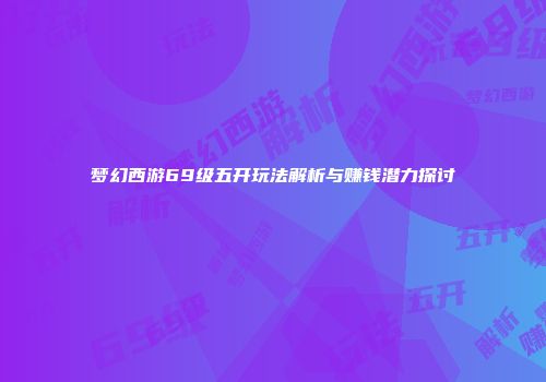 梦幻西游69级五开玩法解析与赚钱潜力探讨