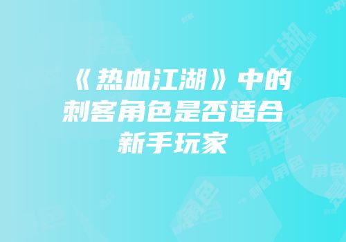 《热血江湖》中的刺客角色是否适合新手玩家