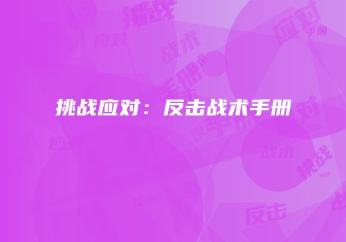 挑战应对：反击战术手册
