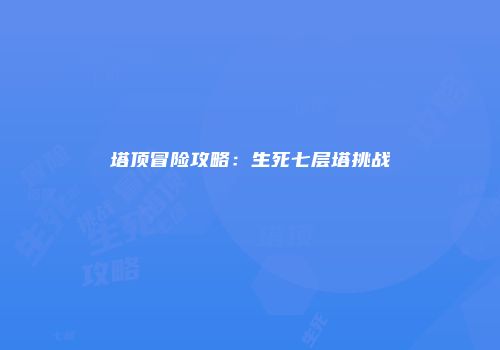 塔顶冒险攻略：生死七层塔挑战
