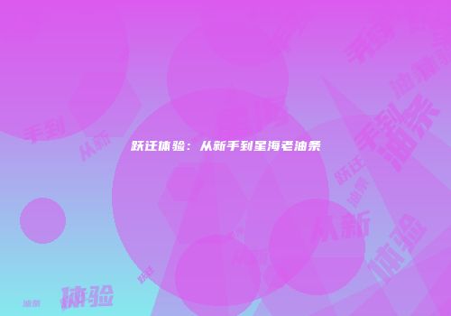 跃迁体验：从新手到星海老油条