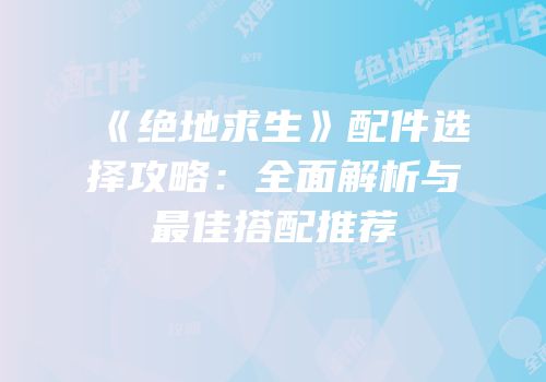 《绝地求生》配件选择攻略：全面解析与最佳搭配推荐
