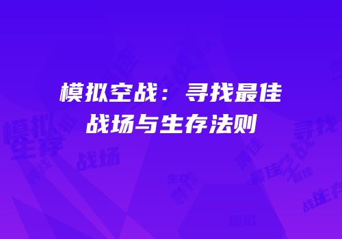 模拟空战：寻找最佳战场与生存法则