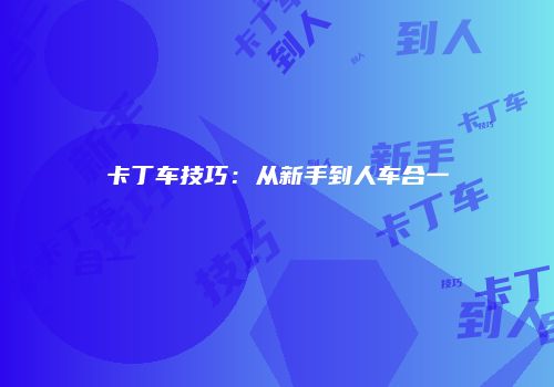 卡丁车技巧：从新手到人车合一