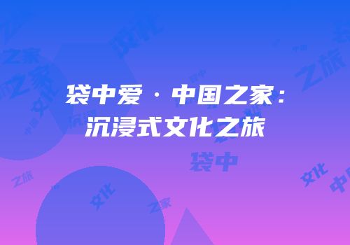 袋中爱·中国之家：沉浸式文化之旅