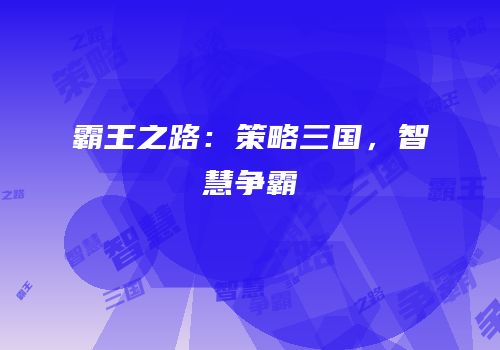 霸王之路：策略三国，智慧争霸