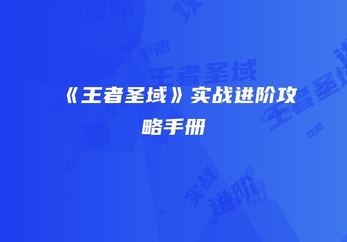 《王者圣域》实战进阶攻略手册
