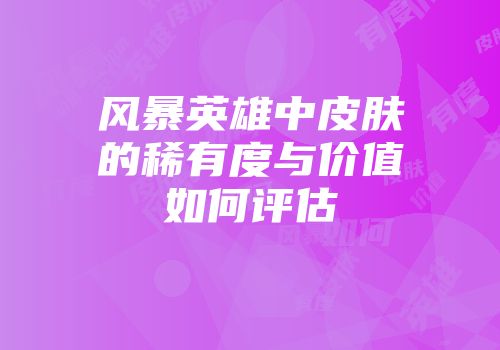 风暴英雄中皮肤的稀有度与价值如何评估