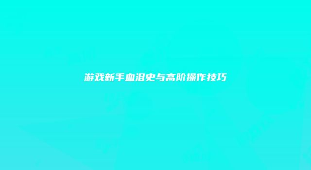 游戏新手血泪史与高阶操作技巧