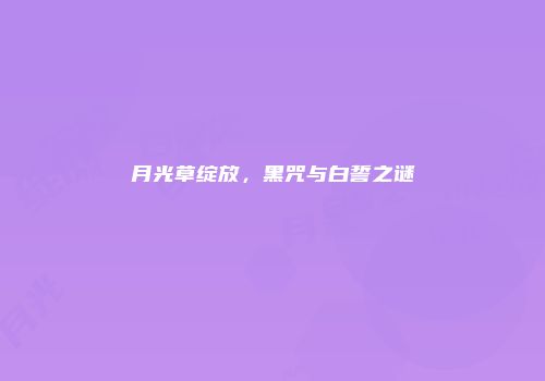 月光草绽放，黑咒与白誓之谜