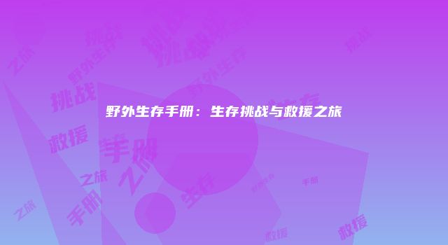 野外生存手册：生存挑战与救援之旅