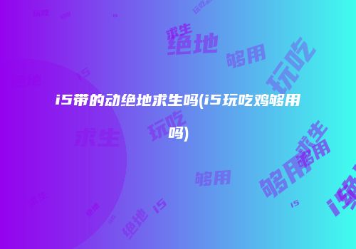 i5带的动绝地求生吗(i5玩吃鸡够用吗)