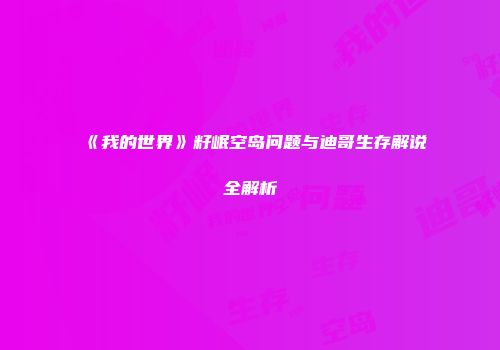 《我的世界》籽岷空岛问题与迪哥生存解说全解析