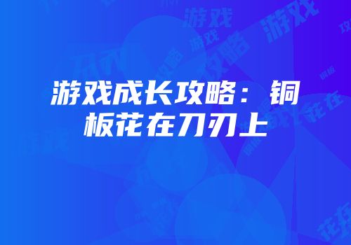 游戏成长攻略：铜板花在刀刃上