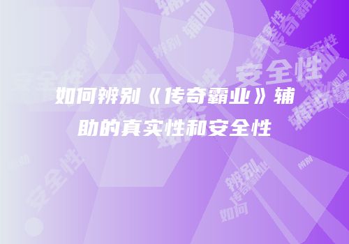 如何辨别《传奇霸业》辅助的真实性和安全性