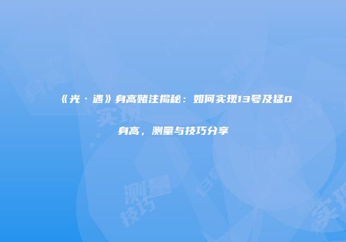 《光·遇》身高赌注揭秘：如何实现13号及猛0身高，测量与技巧分享