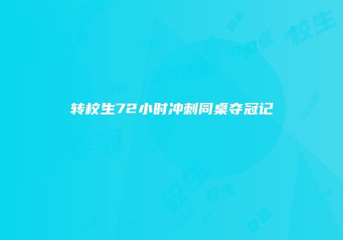 转校生72小时冲刺同桌夺冠记