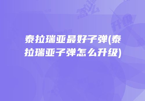 泰拉瑞亚最好子弹(泰拉瑞亚子弹怎么升级)