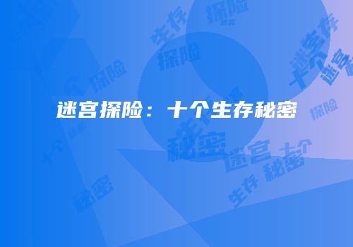 迷宫探险：十个生存秘密