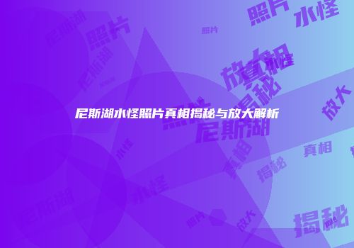 尼斯湖水怪照片真相揭秘与放大解析