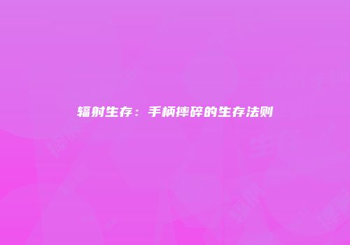 辐射生存：手柄摔碎的生存法则