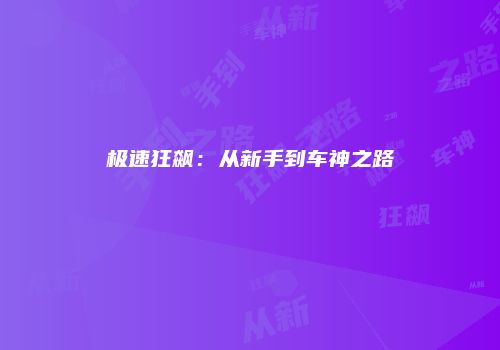 极速狂飙：从新手到车神之路