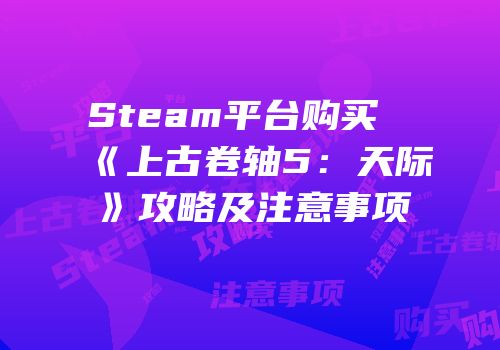Steam平台购买《上古卷轴5：天际》攻略及注意事项