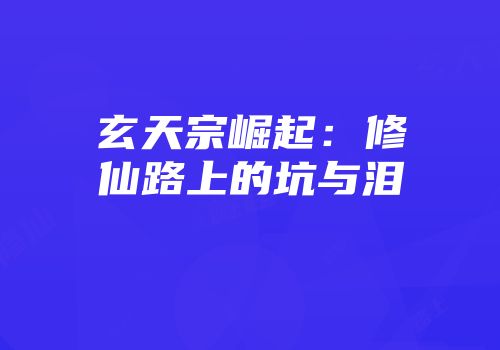 玄天宗崛起：修仙路上的坑与泪