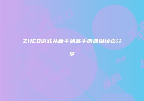 ZHED游戏从新手到高手的血泪经验分享