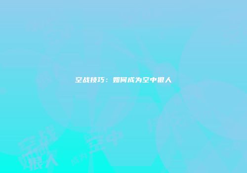 空战技巧：如何成为空中狠人