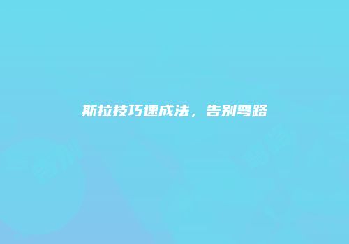 斯拉技巧速成法，告别弯路