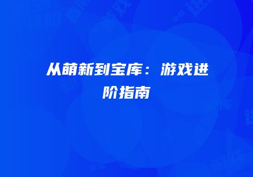 从萌新到宝库：游戏进阶指南