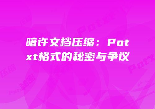 暗许文档压缩：Potxt格式的秘密与争议