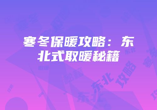 寒冬保暖攻略：东北式取暖秘籍