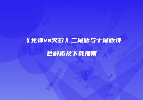 《死神vs火影》二尾版与十尾版特色解析及下载指南