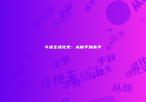 斗地主进化史：从新手到高手