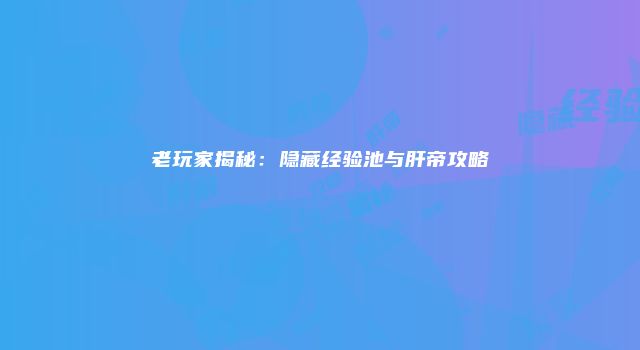 老玩家揭秘：隐藏经验池与肝帝攻略